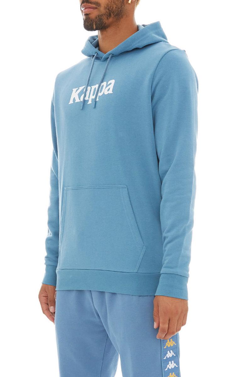 Kappa Men's Haris Pullover Hoodie - Stunning Navy Blue with White and Yellow Accents
