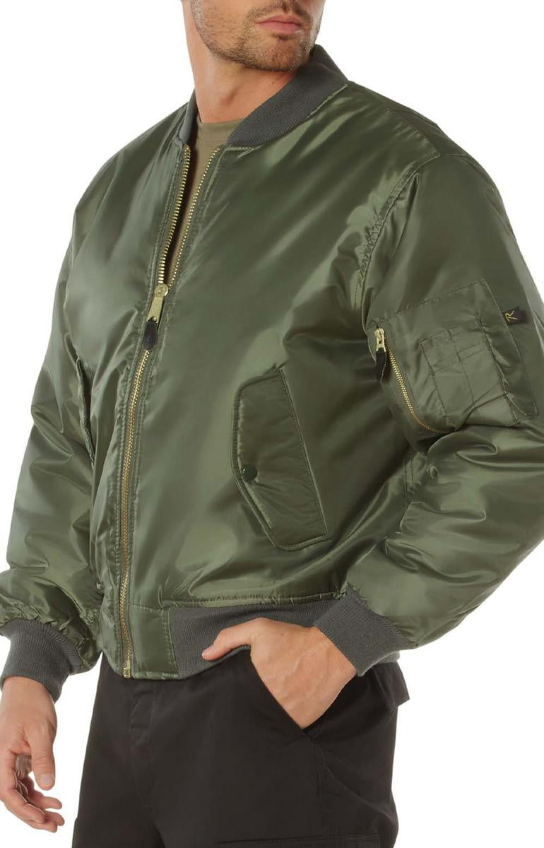 Rothco's Lightweight MA-1 Flight Jacket in Sage - A Must - Have for Spring and Fall!