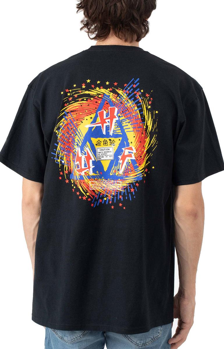 HUF 4th of July Flashing Wheel Tee - Stunning Midnight Black