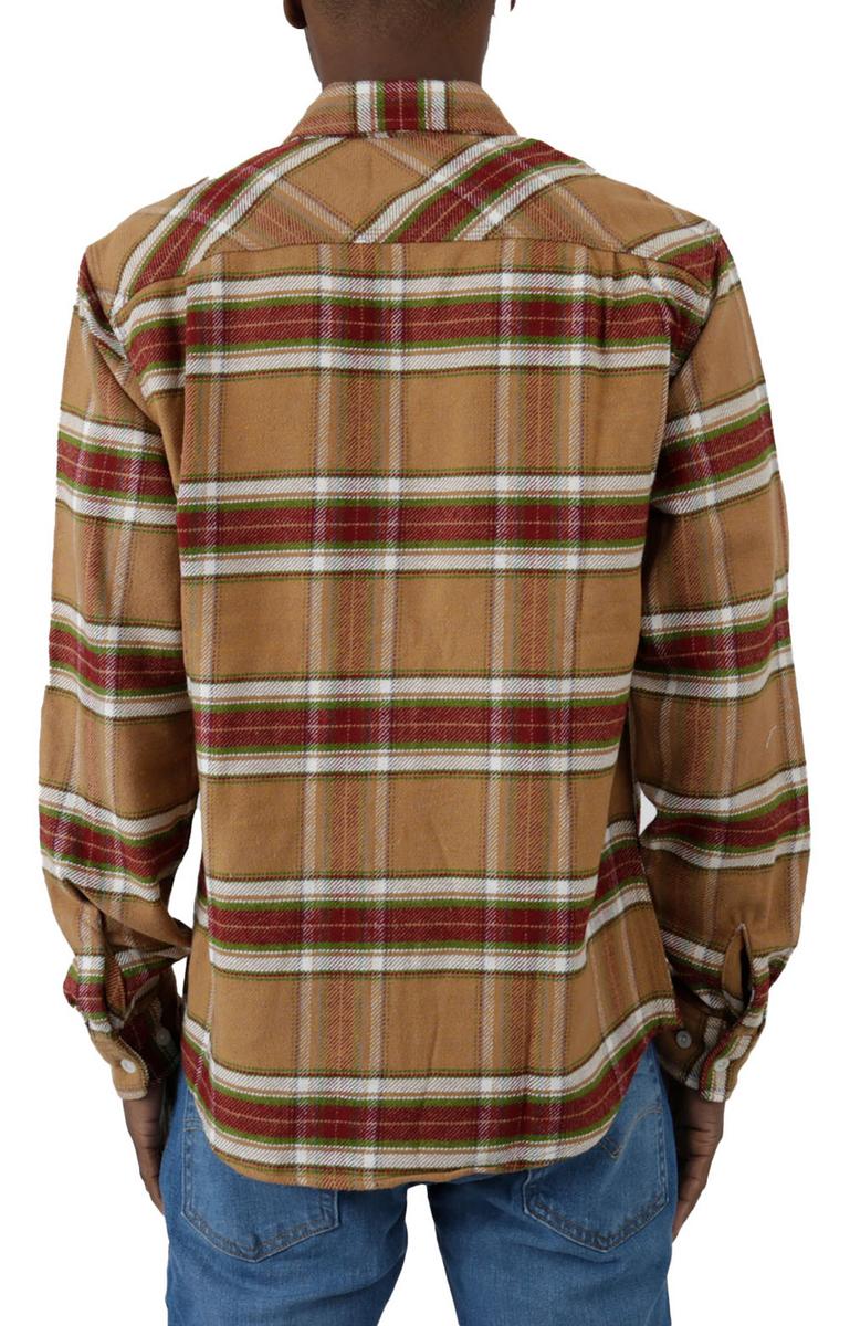 Brixton Bowery Vintage Flannel Shirt - Stunning Light Brown & Burnt Henna