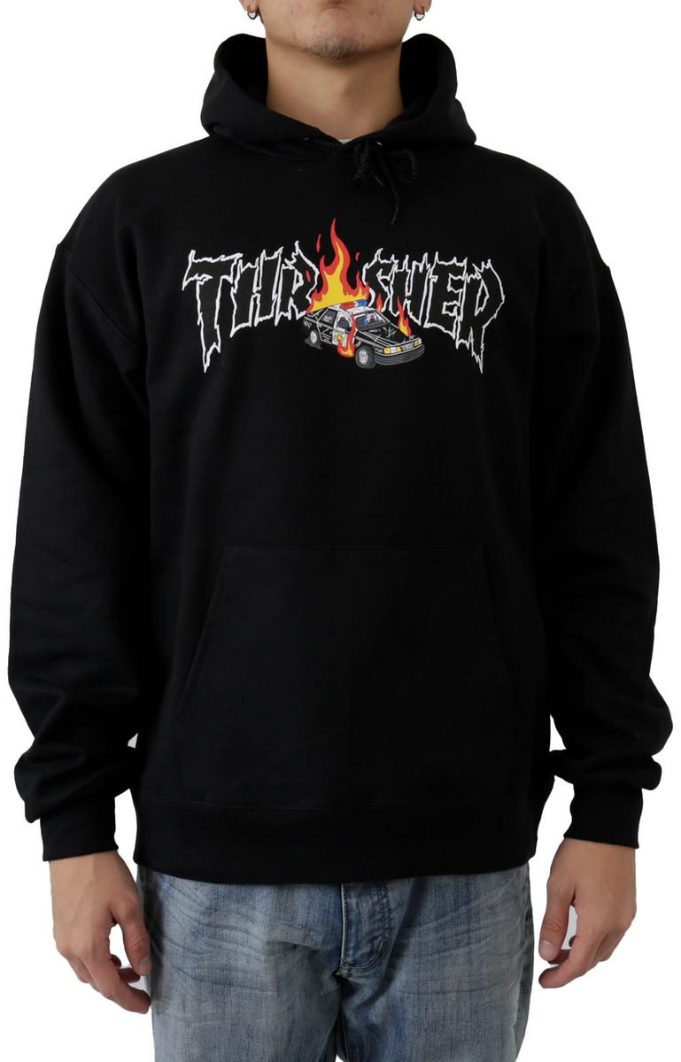 Thrilling Thrasher Cop Car Black Hoodie