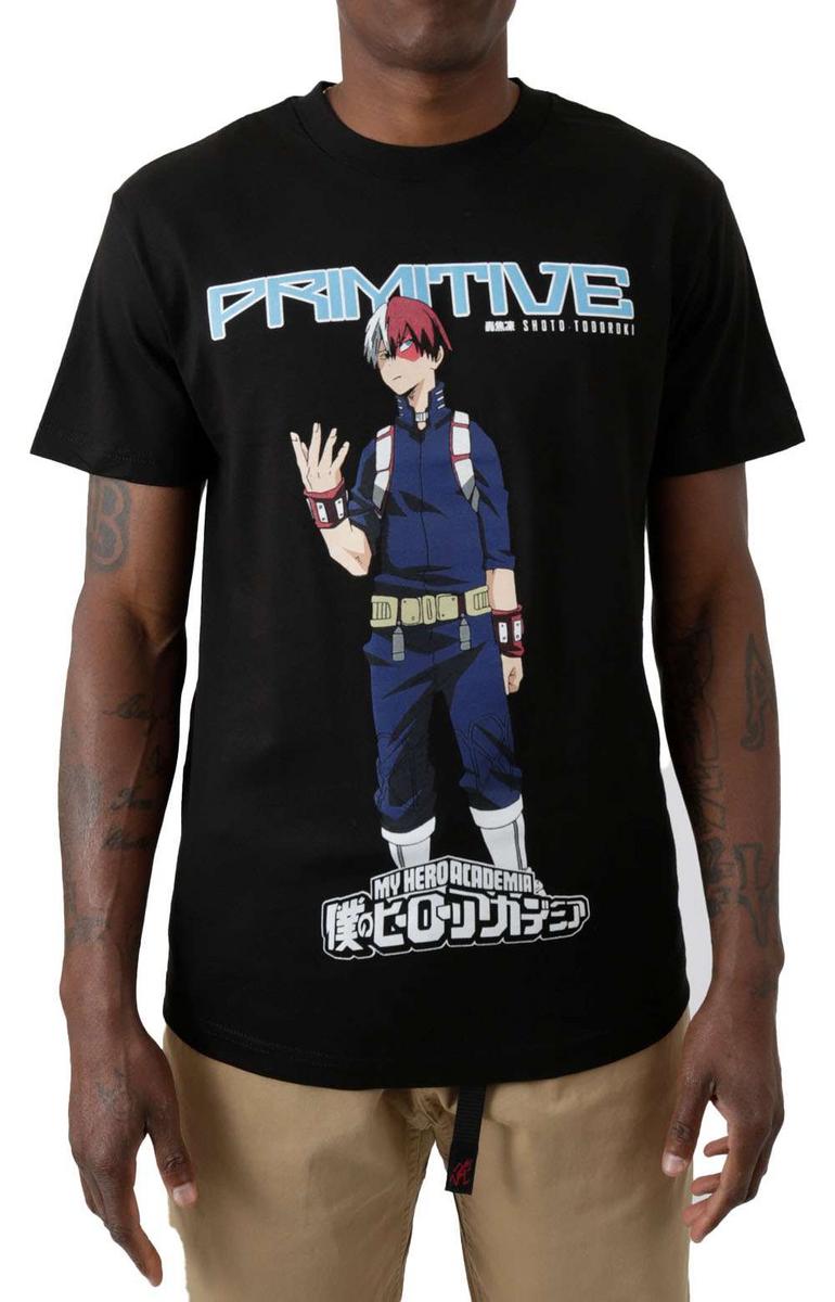 My Hero Academia Shoto Todoroki Stylish Black T-Shirt