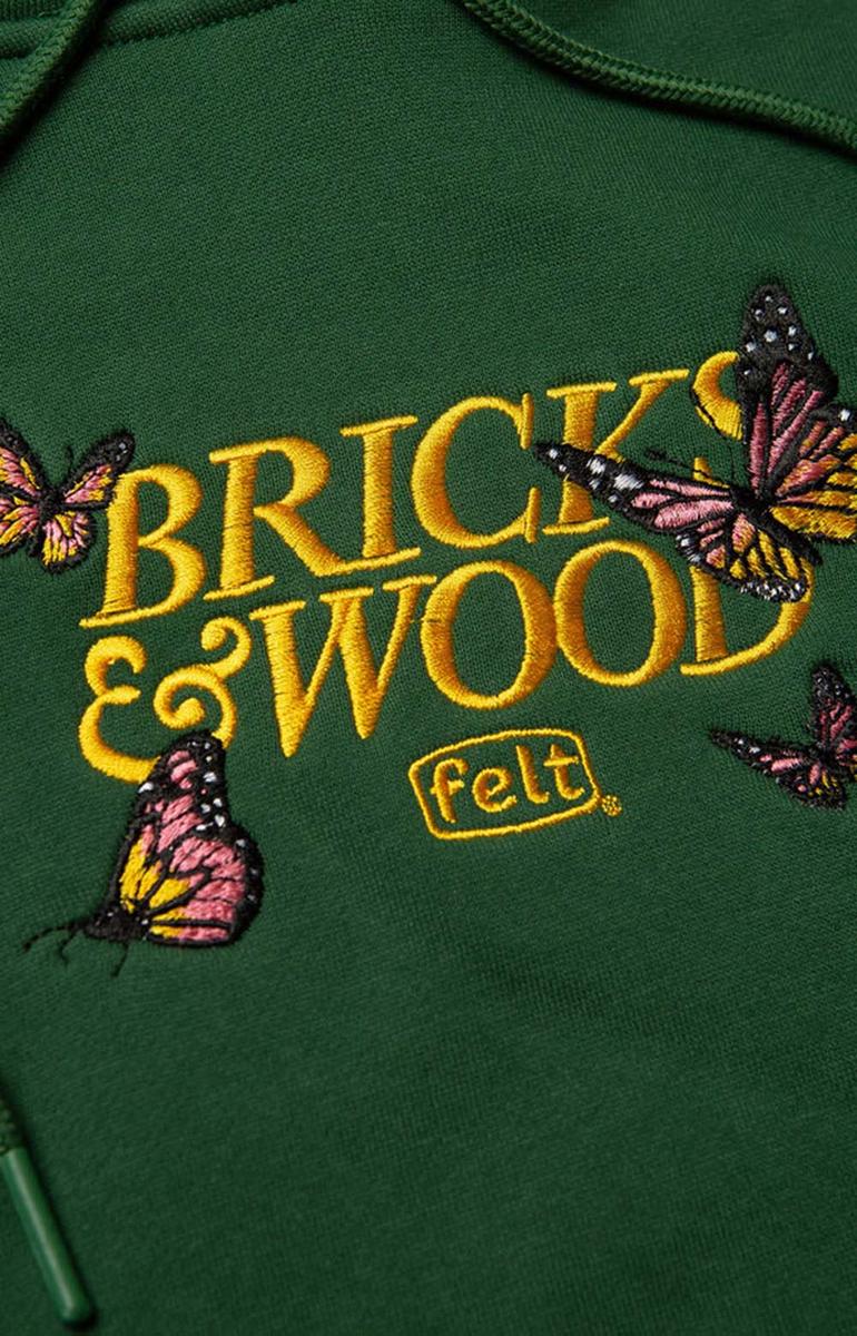 Enchanting Butterfly Graphic Hoodie in Deep Forest Green
