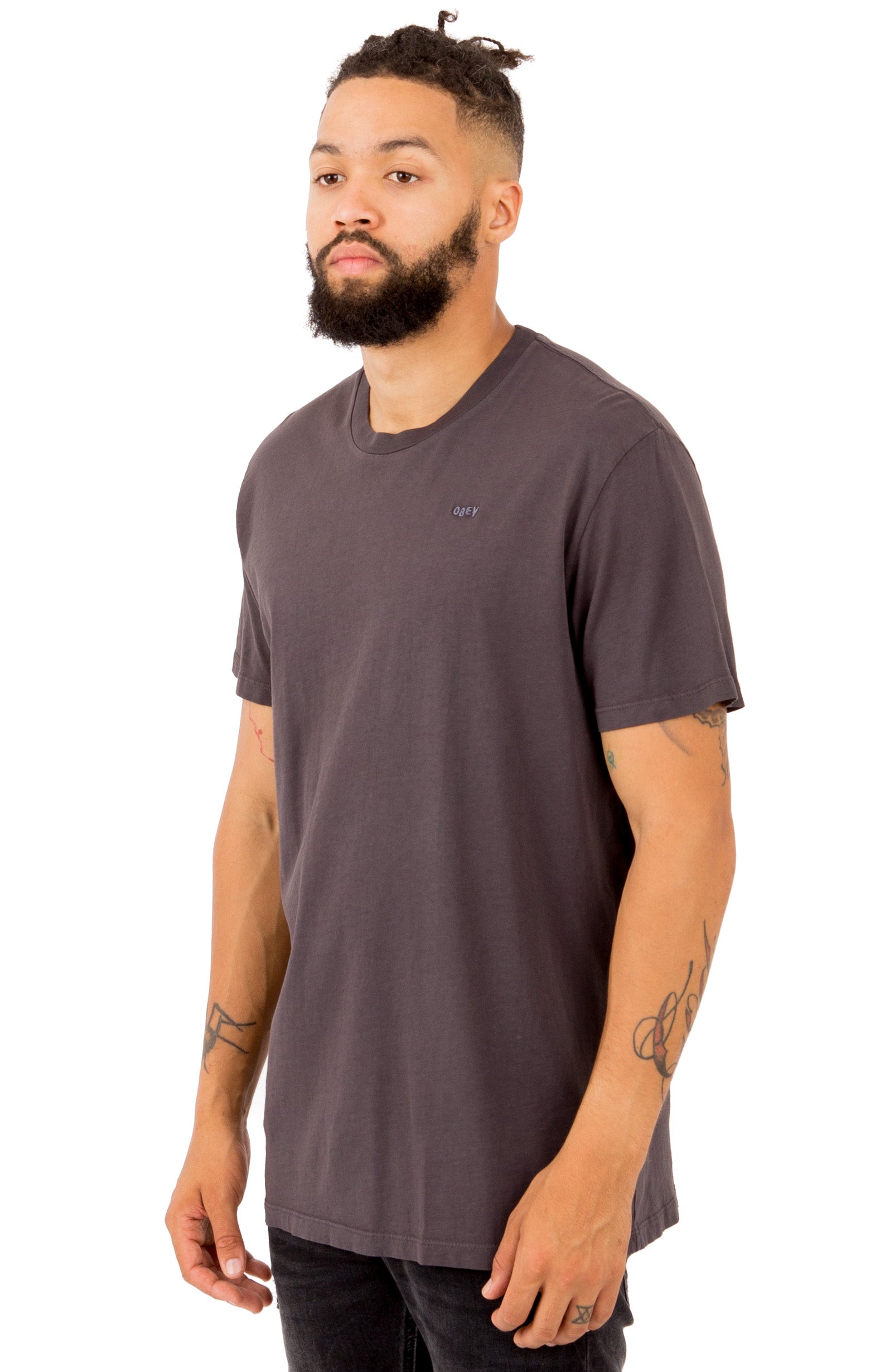 Stunning Jumbled Pigment T-Shirt in Dusty Black