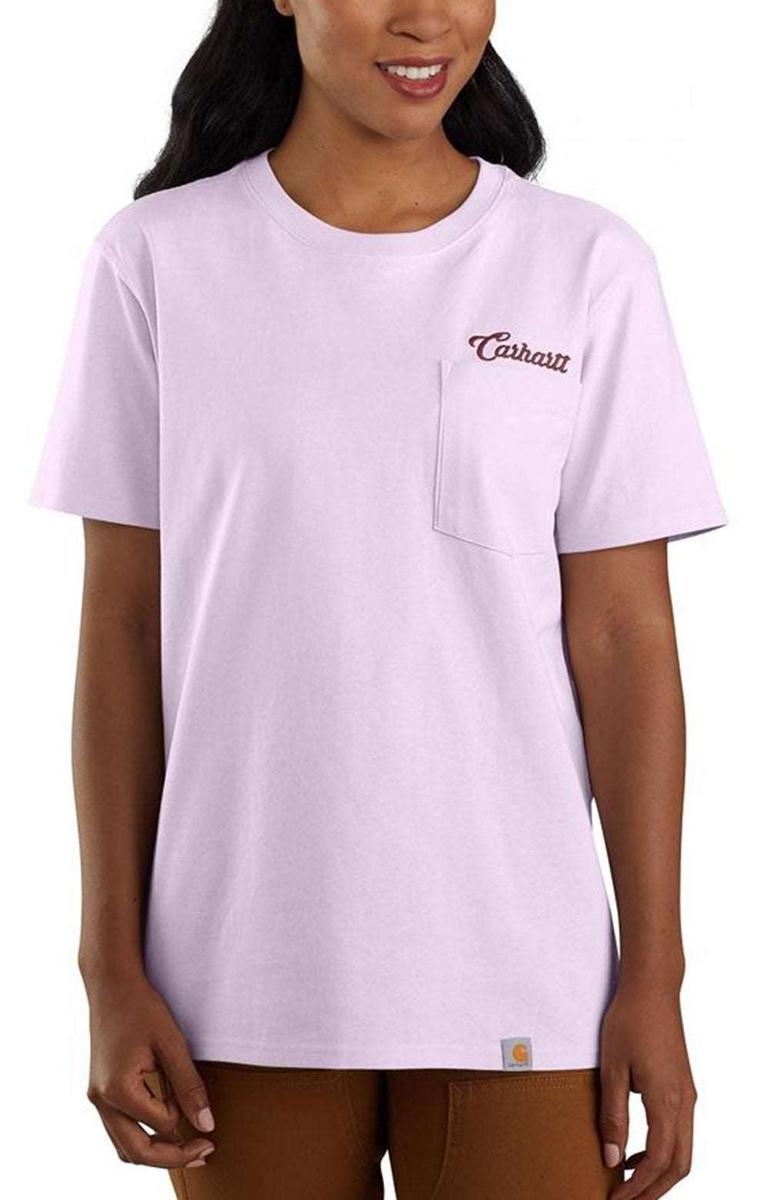 Loose Fit HW Short Sleeve Script Graphic T-Shirt in Stunning Amethyst Fog
