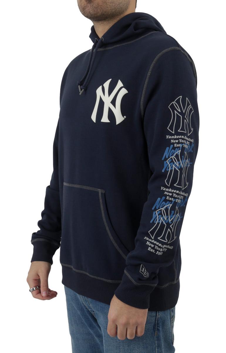 NY Yankees Eye - Catching Split Design Pullover Hoodie
