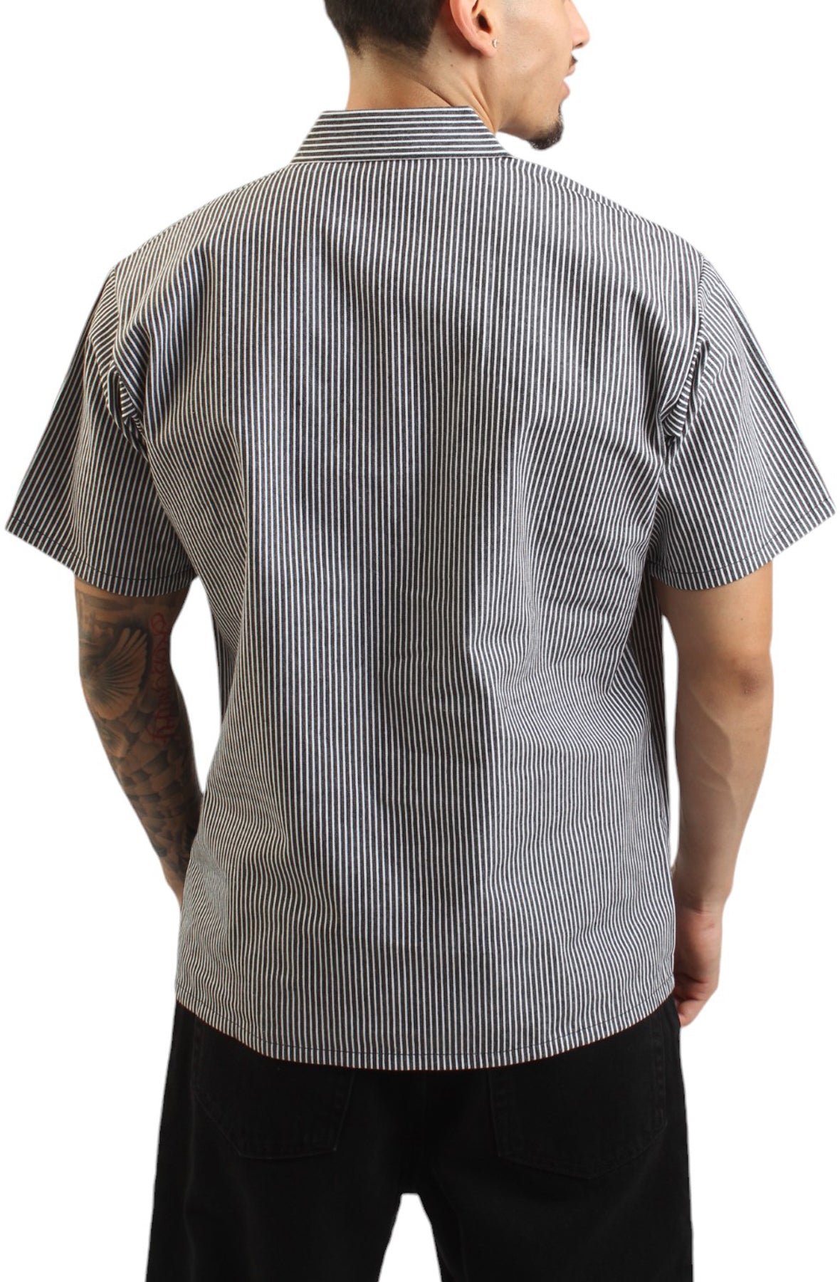 Short Sleeve Zip Striped Work Shirt: The Ultimate Job-Ready Attire
