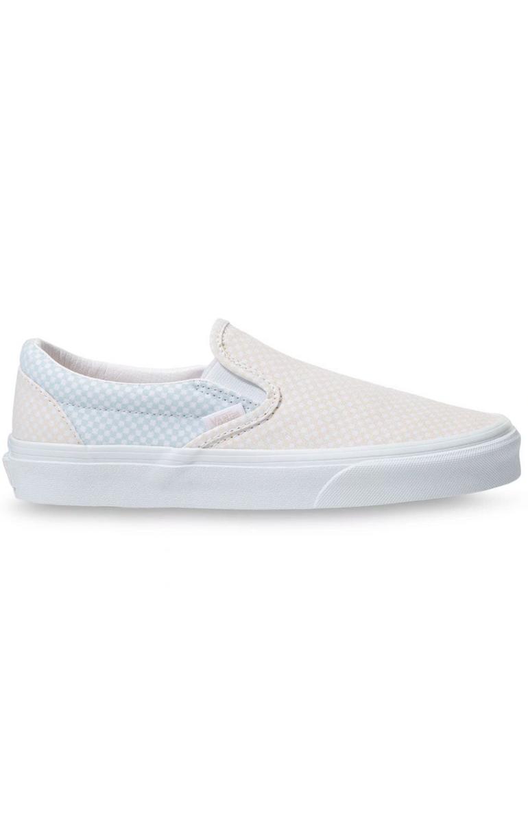 Vans Misty Blue Pastel Checkerboard Classic Slip-On Shoes - 3TB44A