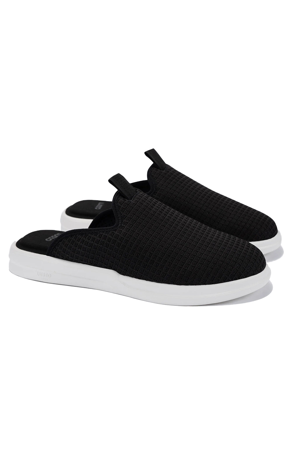Lusso Cloud Pelli Waffle Slippers - Jet Black/Lily White