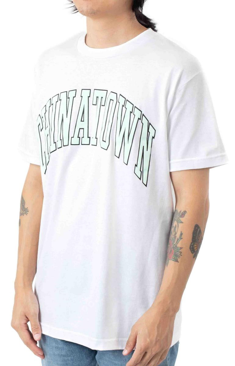 Chinatown Seafoam Puff Arc T-Shirt - Crisp White