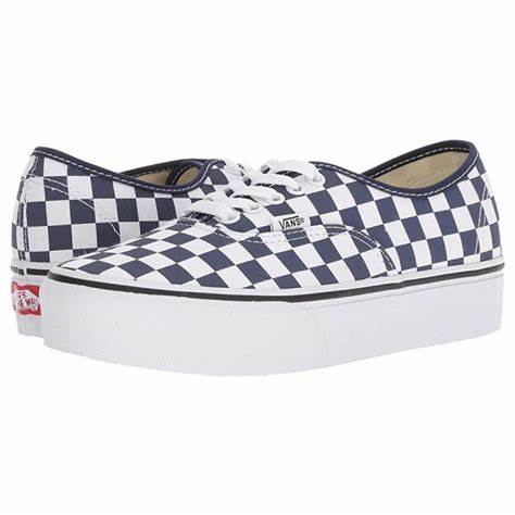 Unleash Your Style with Vans' Medieval Blue Checkerboard Authentic Platform Shoes (AV8S4D)