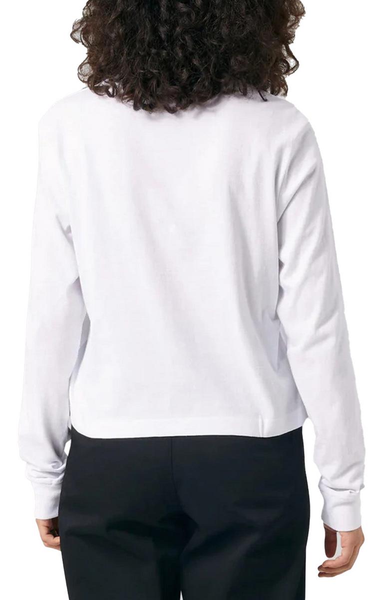 Nature Enthusiast's Dream: White Cropped Long Sleeve T-Shirt