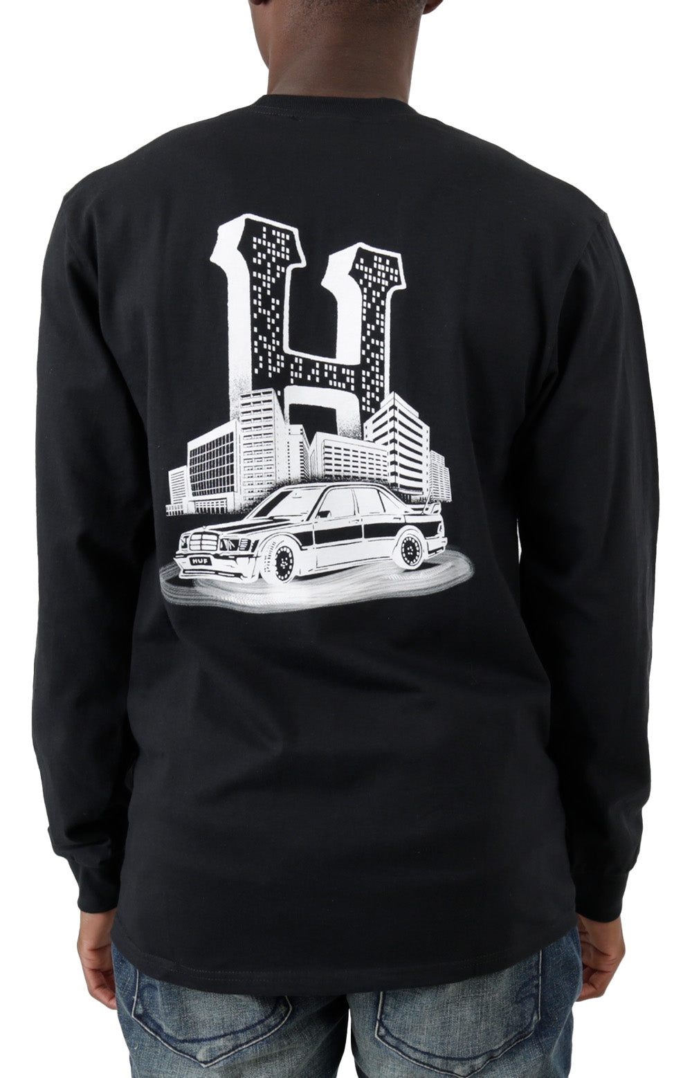 Huf's Stunning Downtown Spinning Black Long Sleeve Shirt