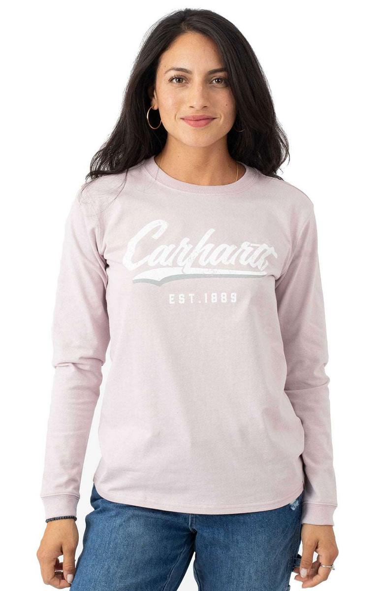 Carhartt Women's Dusk Purple Heavyweight Long Sleeve Hand-Painted Graphic T-Shirt