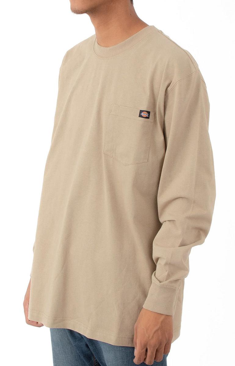 Dickies WL450DS Desert Sand Long Sleeve Heavyweight Crew Neck Shirt - Your Ultimate Work Companion