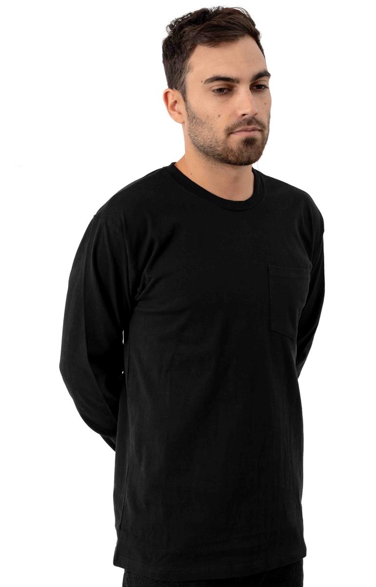 Brixton's Stylish Black Long-Sleeve Pocket Shirt