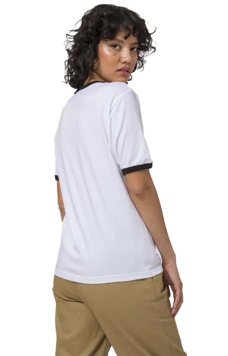 Irresistible White Playful Ringer Tee