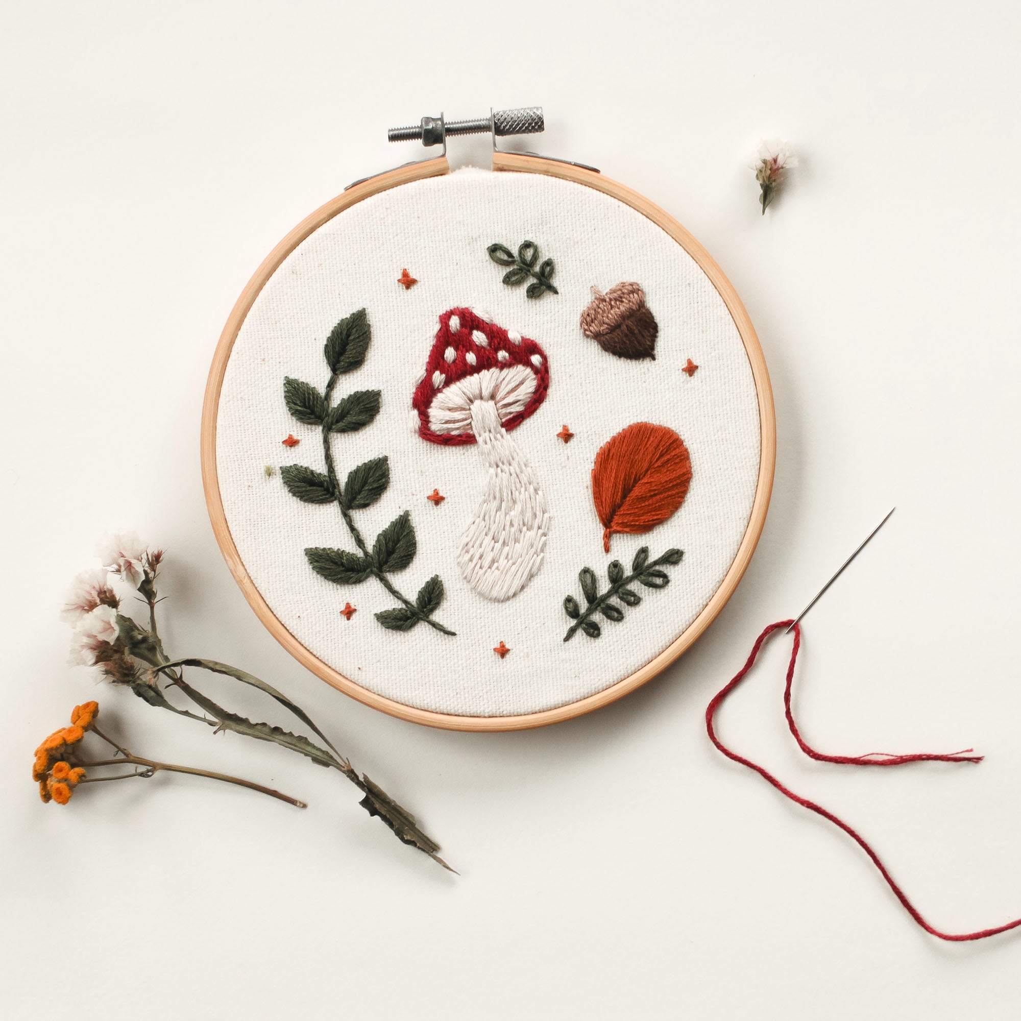 Enchanting DIY Mushroom Forest Embroidery Kit