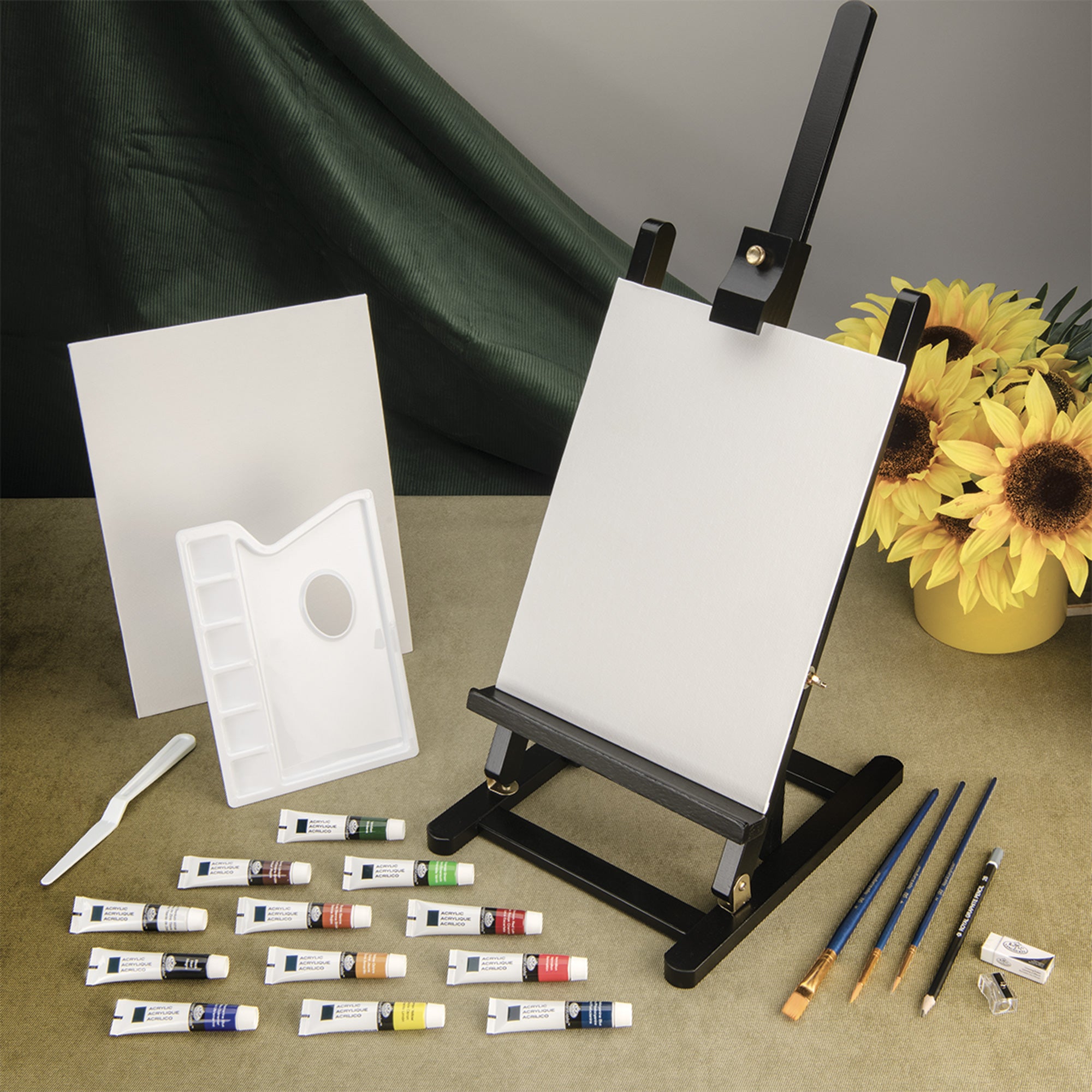 Black Series Acrylic Painting Easel Kit - Unleash Your Creativity with 23 Pieces!