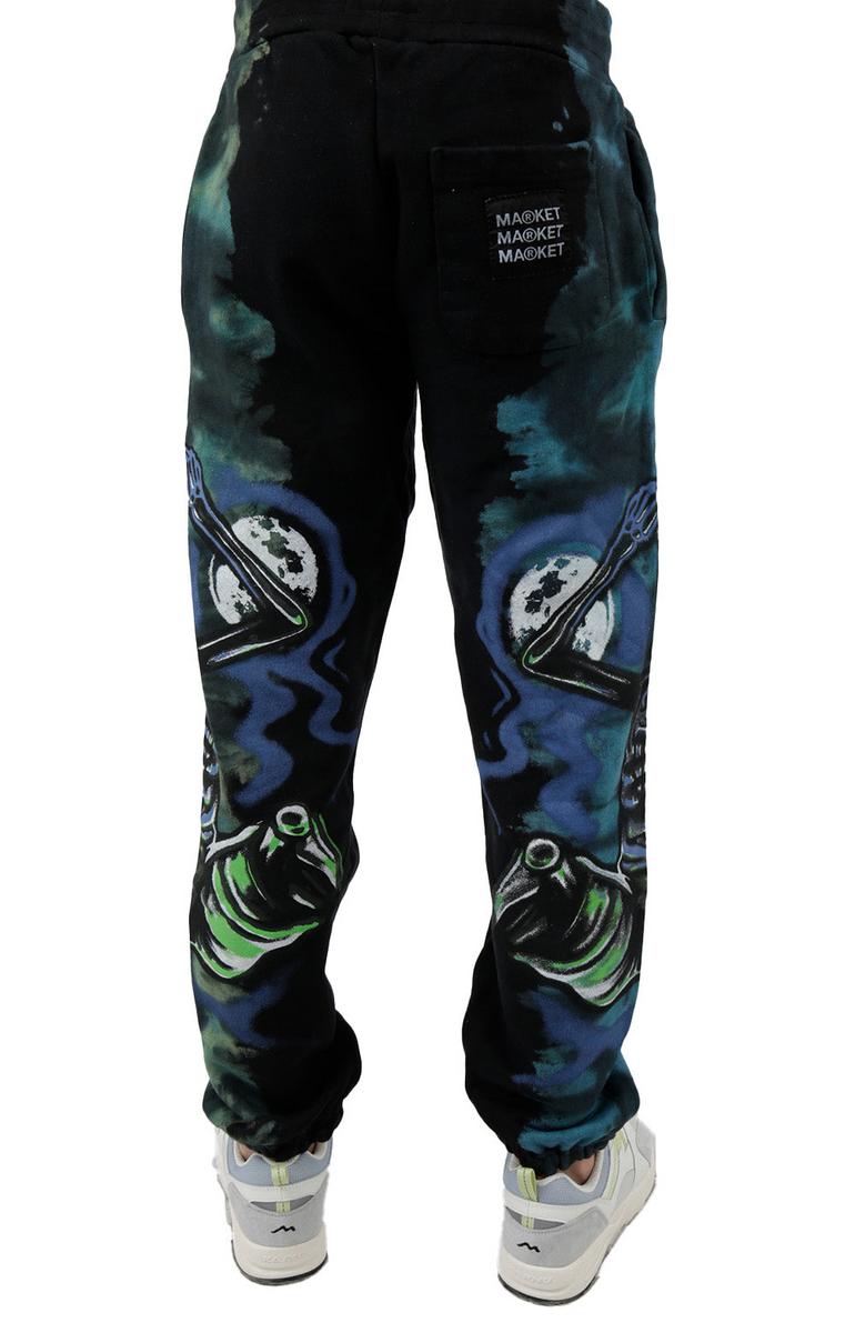 Eye-Catching Glow-in-the-Dark Black Tie-Dye Sweatpants