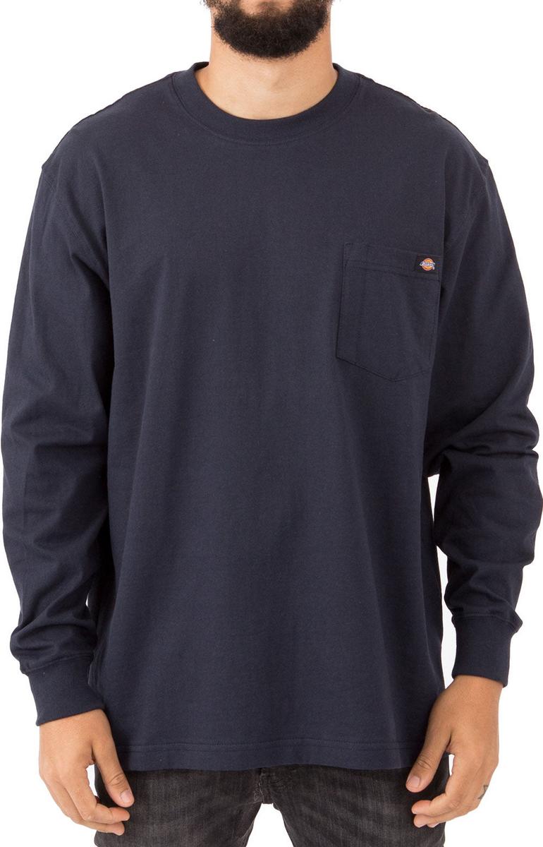 Dickies WL450DN Dark Navy Long Sleeve Heavyweight Crew Neck Shirt - A Must-Have!