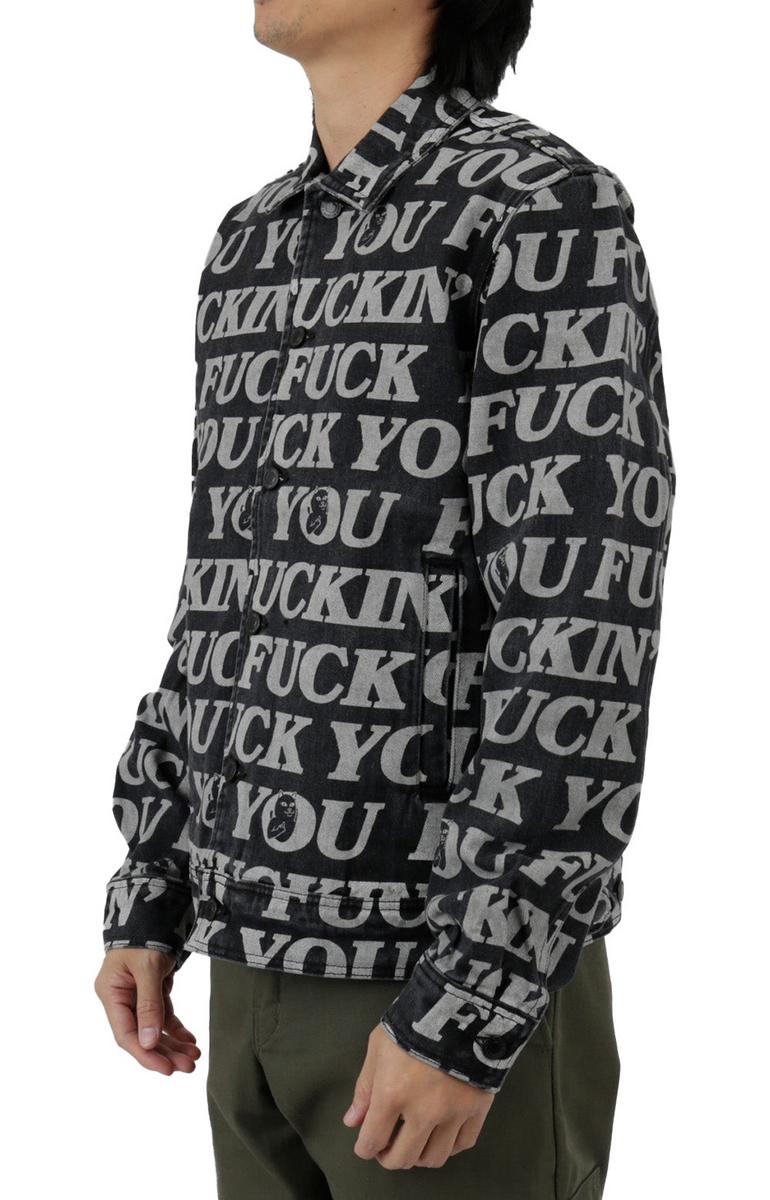 RIPNDIP's Edgy 'F*ckin F*ck' Black Wash Denim Jacket - A Must - Have!