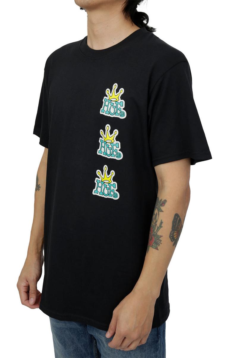 Huf Crown Stack Short Sleeve Tee - Black: A Must - Have for Streetwear Lovers