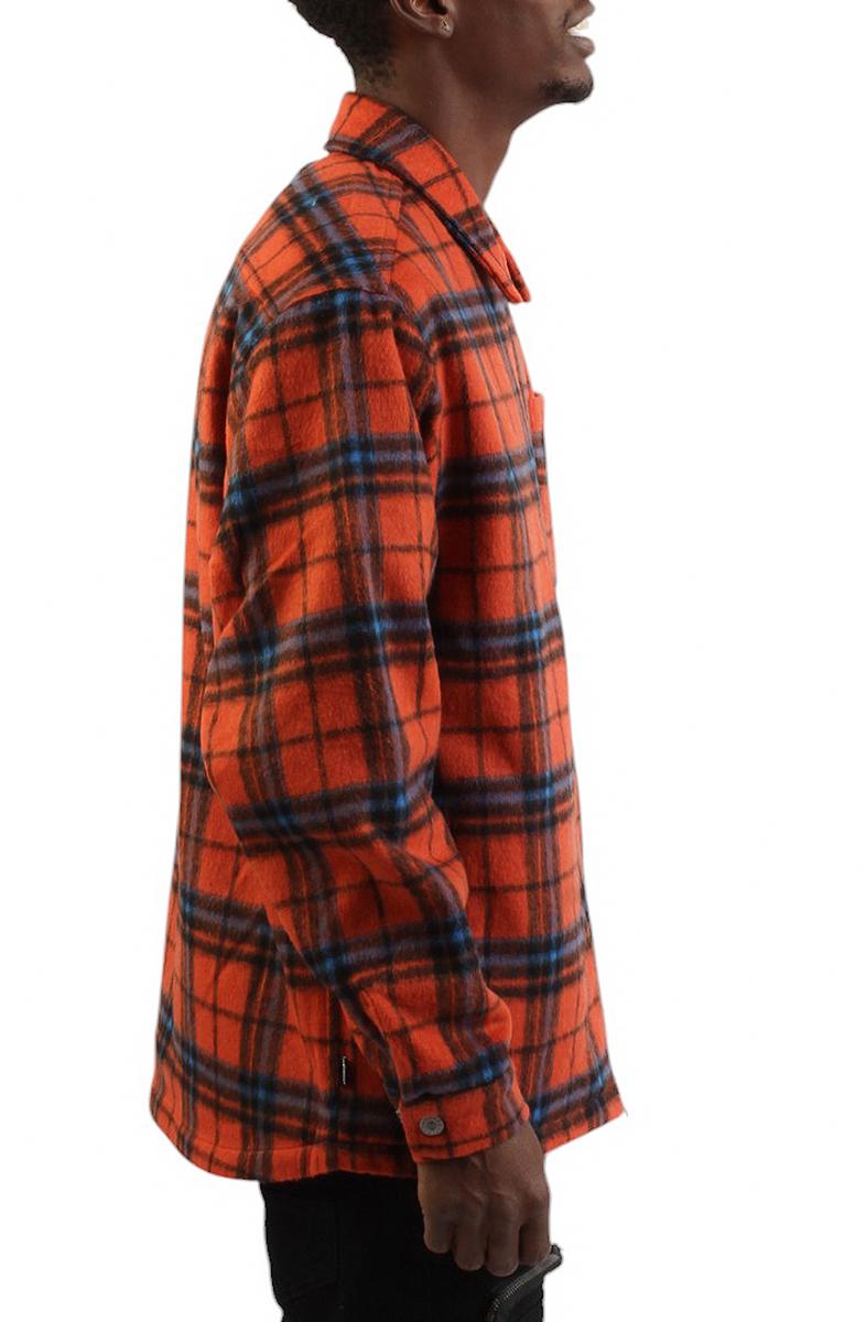 Seville Orange Plaid Woven Shirt - A Bold Urban Statement