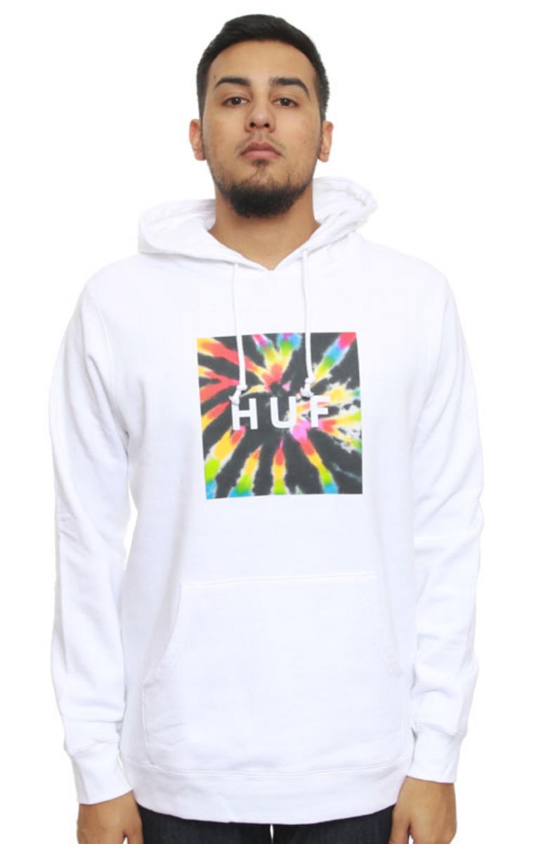 Eye-Catching Tie Dye Box Logo Pullover Hoodie