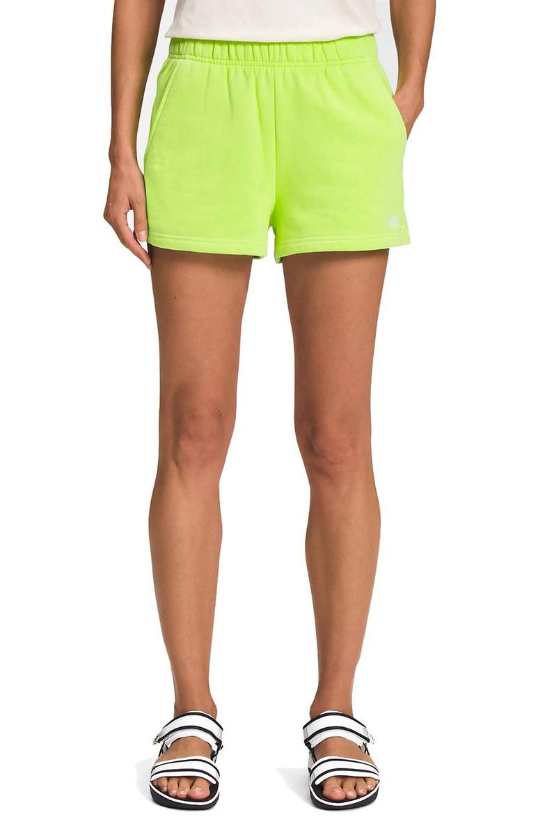 The North Face Women's Half Dome Fleece Shorts - Stunning LED Yellow/TNF White