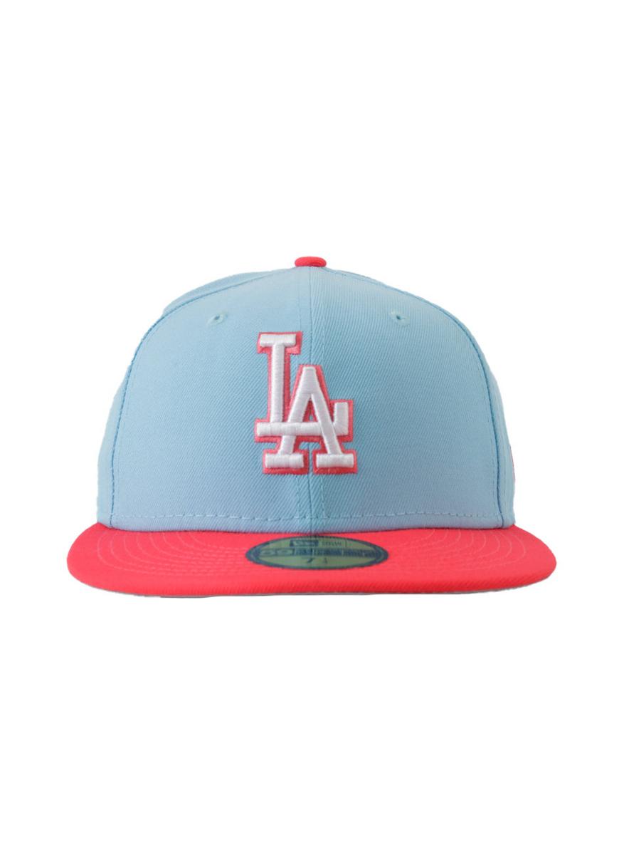 Los Dodgers Neon Splash 5950 Fitted Cap - Stunning Light Blue & Pink