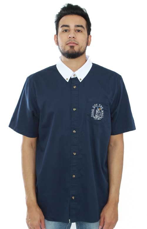 Exciting Nautical Adventure Dress Blue Button - Up Shirt
