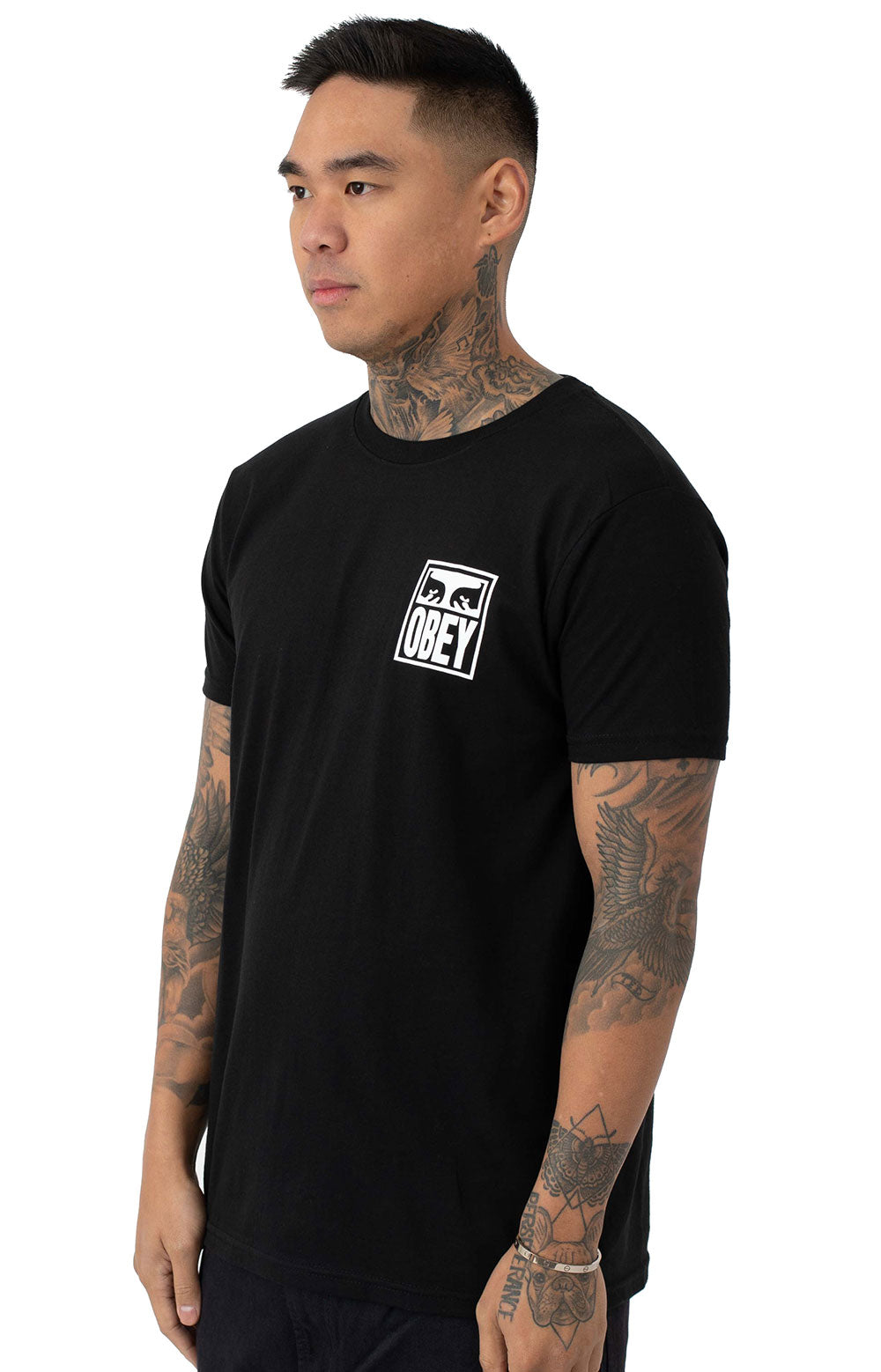 Stunning Obey Vision Graphic Tee in Sleek Black
