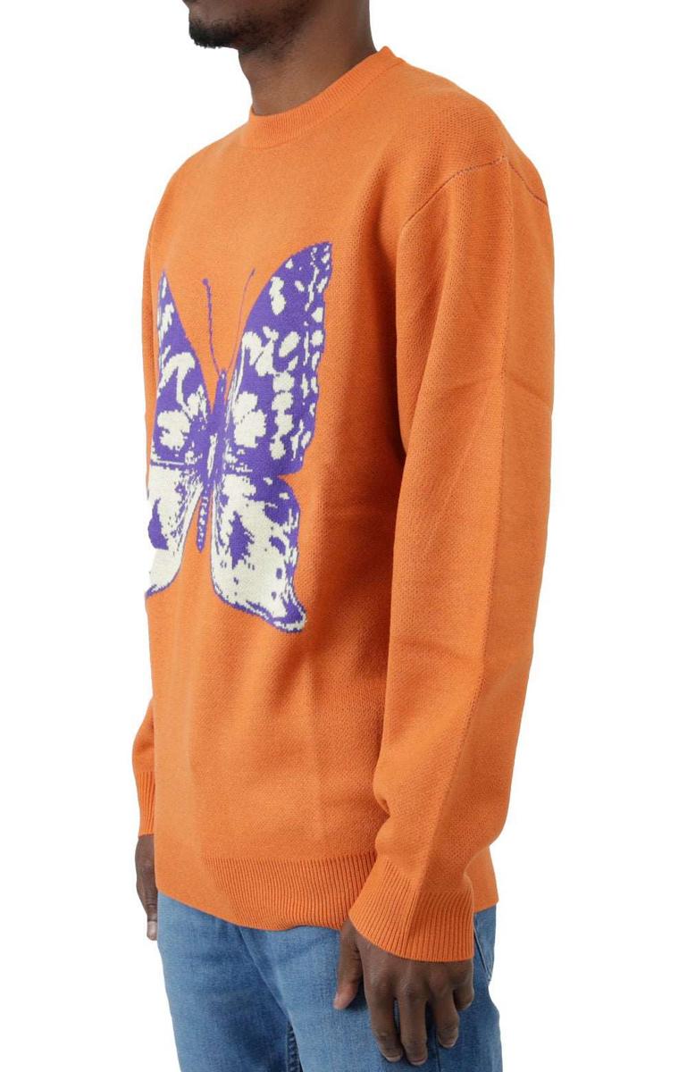 Gorgeous Burnt Orange Jacquard Butterfly Sweater - A Must - Have!