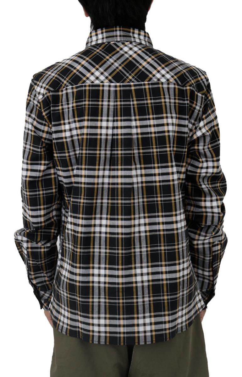 Caterpillar's Stunning Long Sleeve Plaid Work Shirt in Black and Yellow