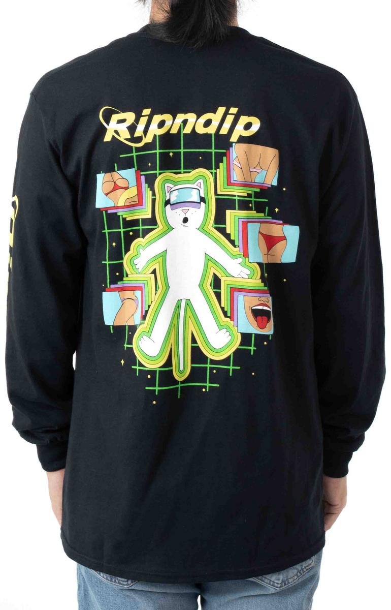 Stylish Virtual Nermality Black Long Sleeve Shirt