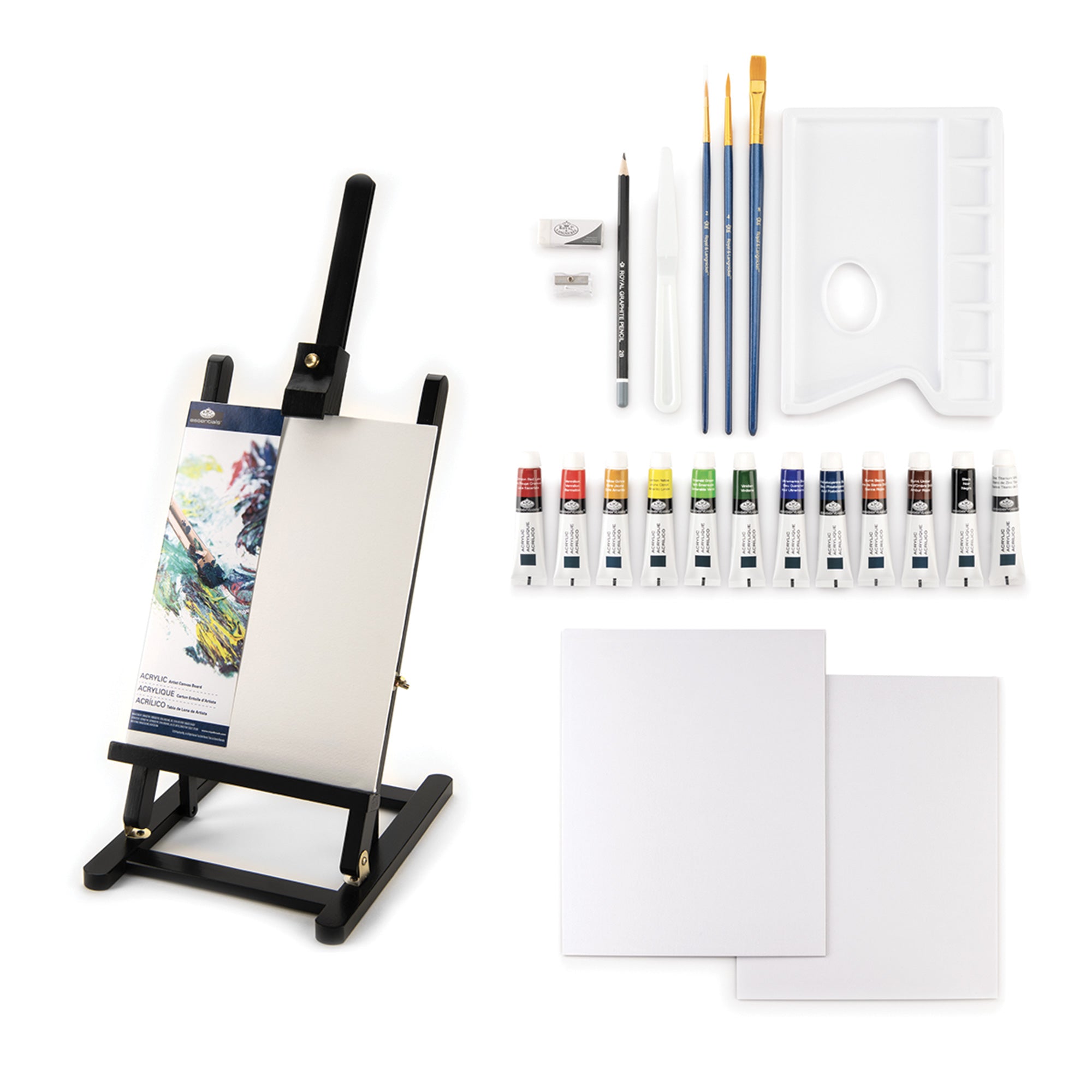 Black Series Acrylic Painting Easel Kit - Unleash Your Creativity with 23 Pieces!