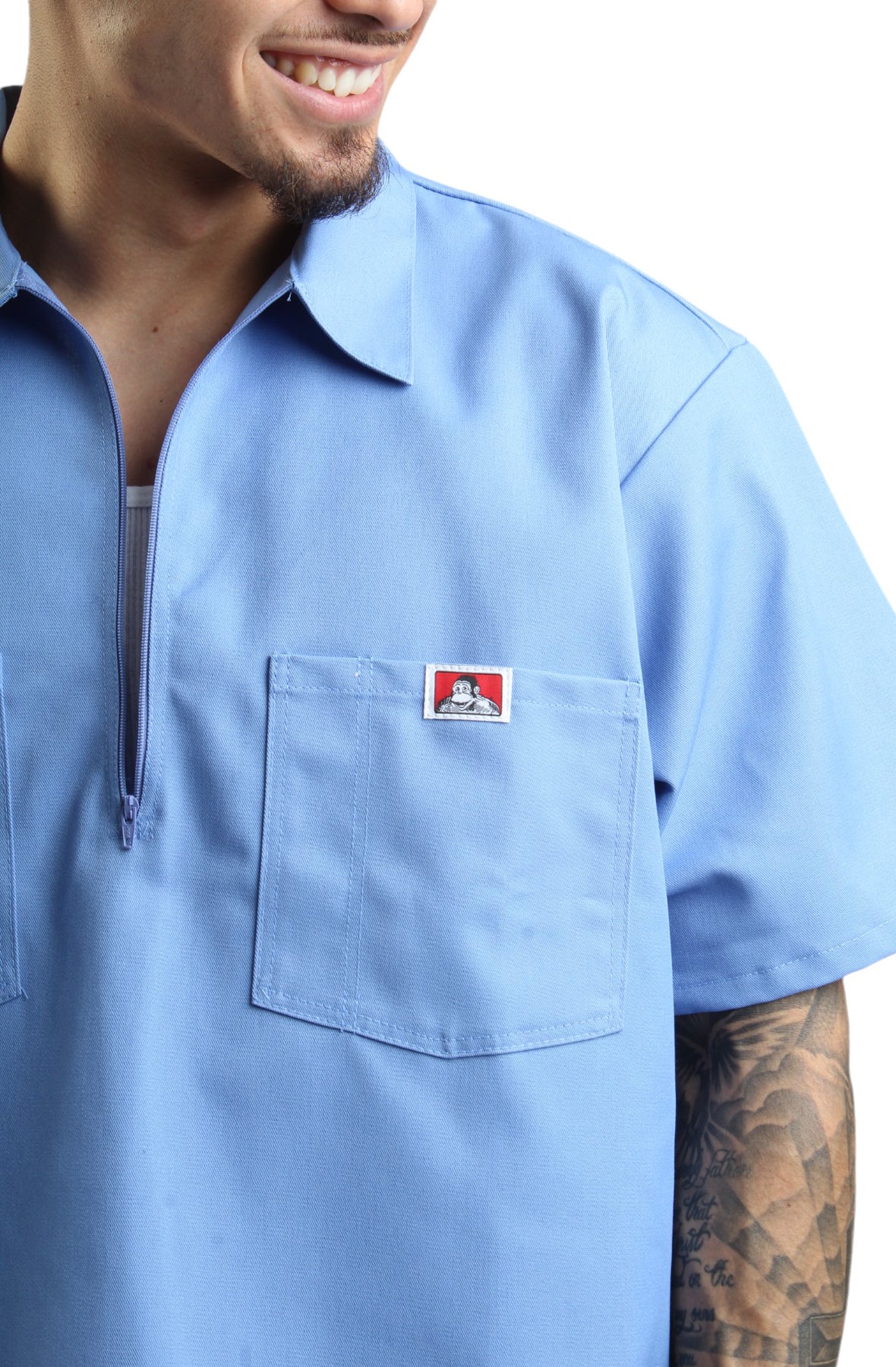 Stunning Short Sleeve Zip Work Shirt