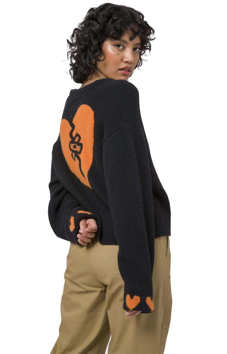 Gorgeous Shroom Art Jacquard Cropped Cardigan - Stunning Black
