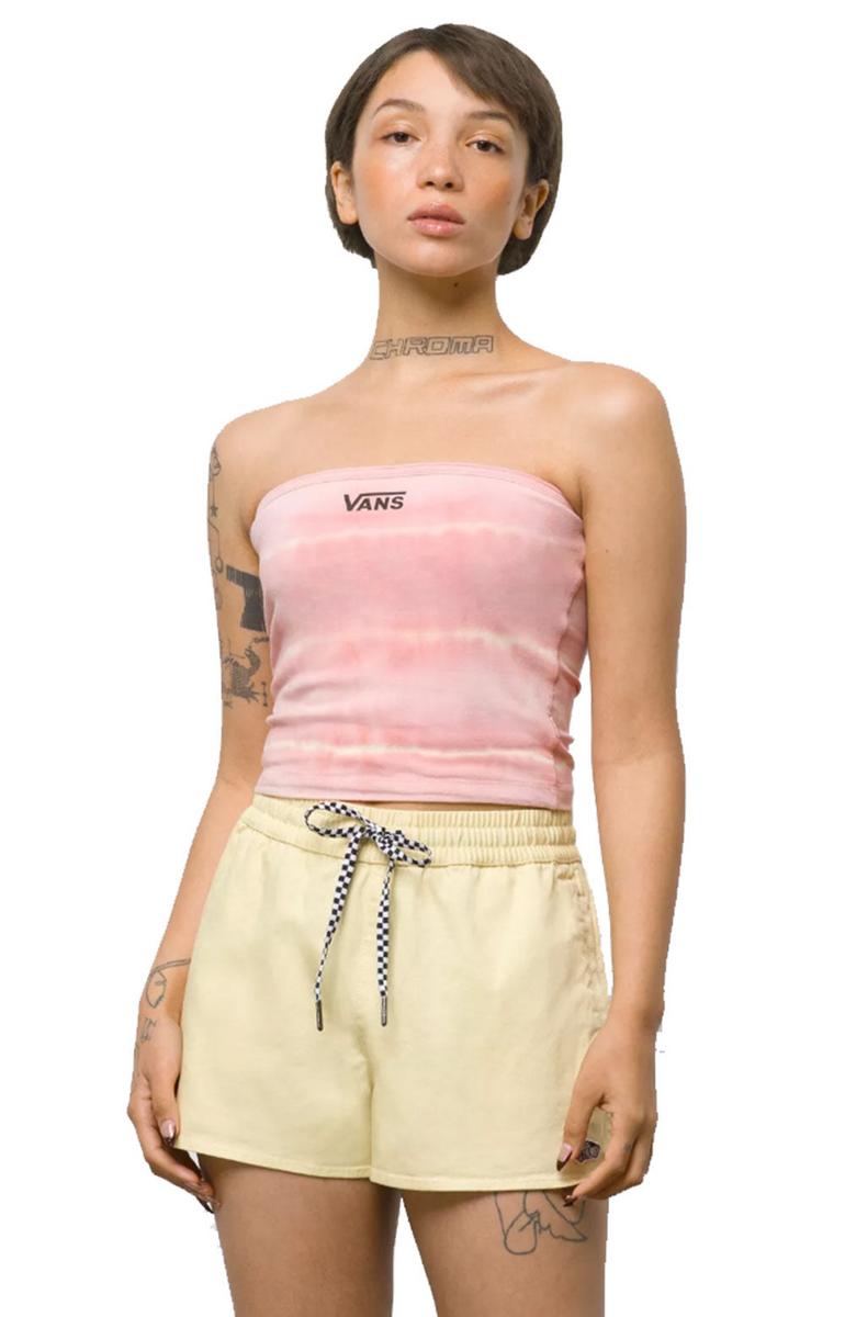 Sun Waves Coral Almond Tube Top - A Fashion Must-Have!