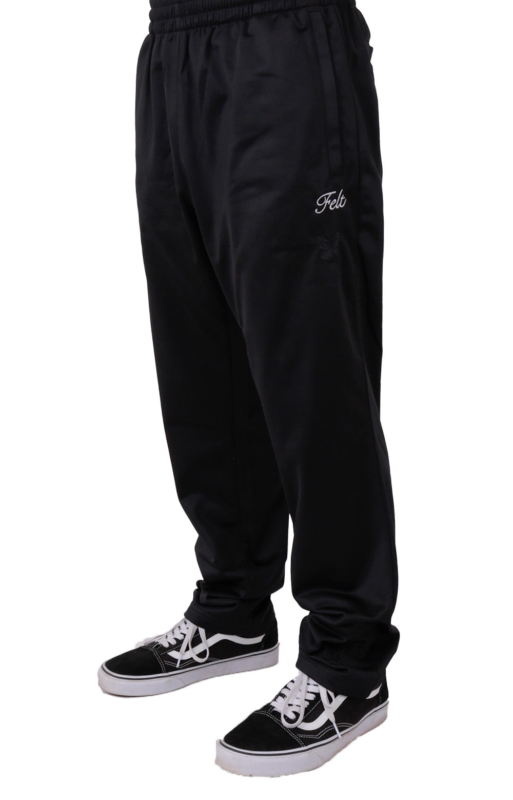 Enchanting Black Butterfly Emblem Track Pants