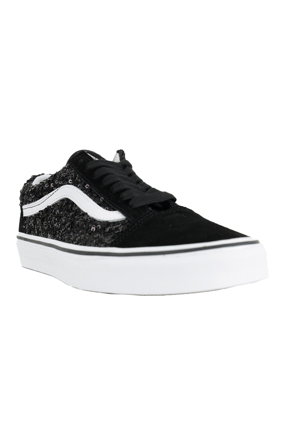Stunning (KRS6BT) Boucle Sequins Old Skool Shoes in Black/True White