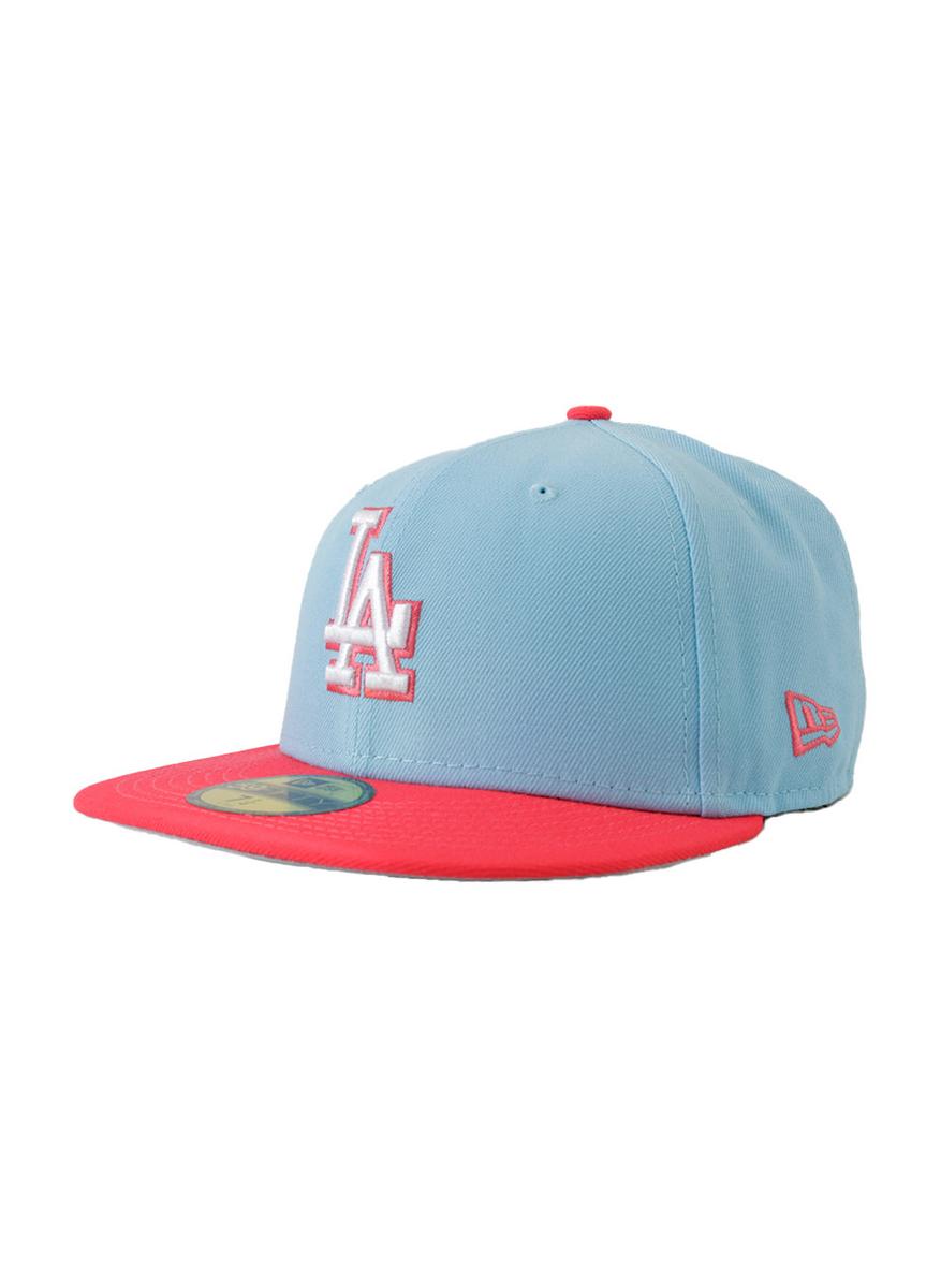 Los Dodgers Neon Splash 5950 Fitted Cap - Stunning Light Blue & Pink