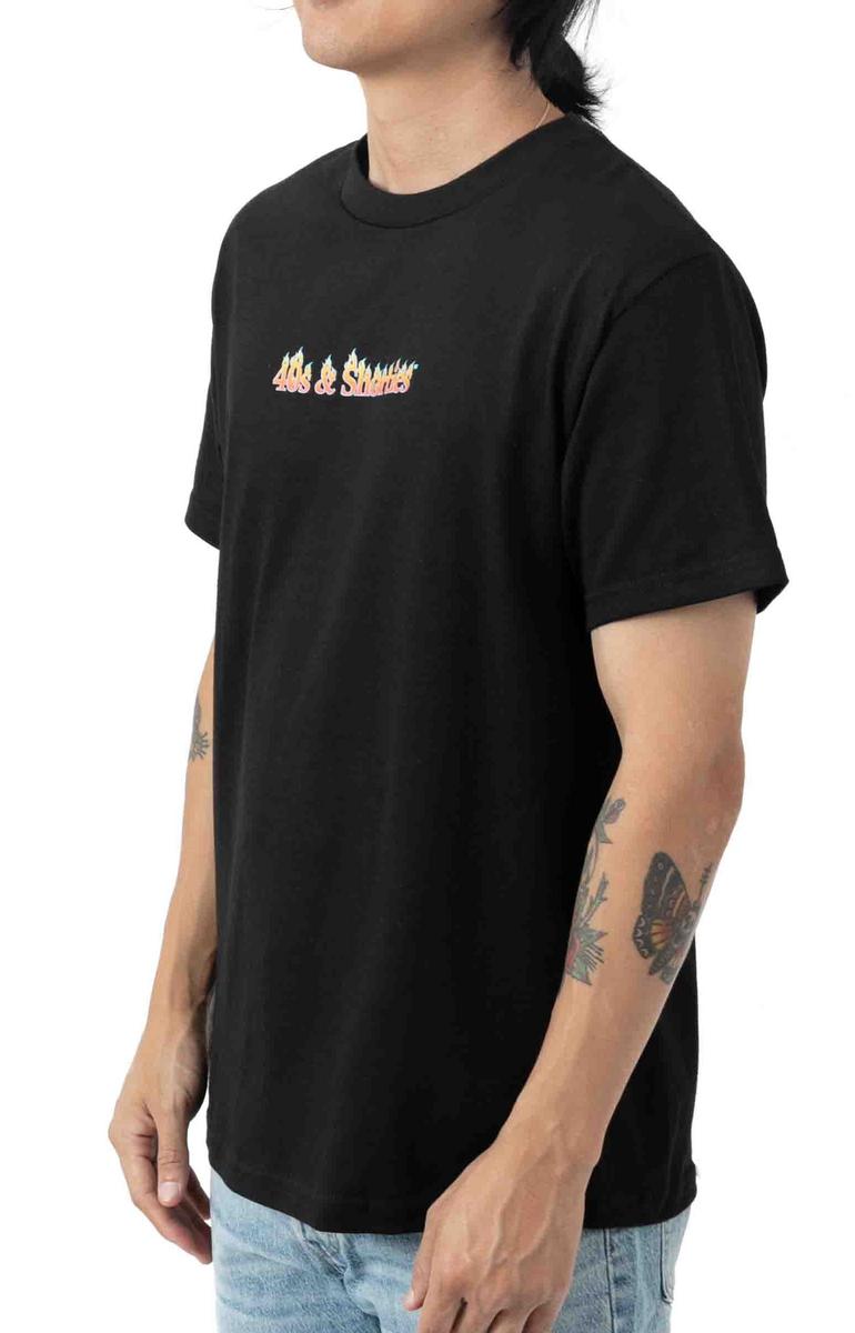 Stunning Flame Text Logo Black T-Shirt
