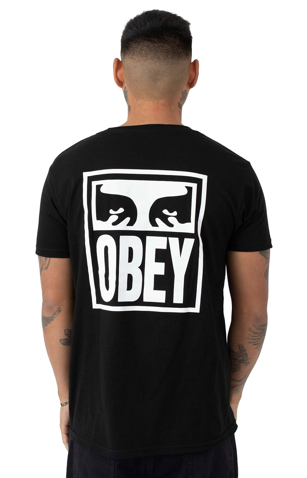 Stunning Obey Vision Graphic Tee in Sleek Black